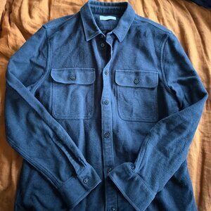 Everlane men’s navy heavyweight oversized shacket flannel button down shirt L